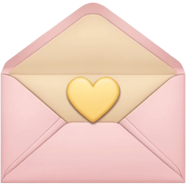 envelope with a heart seal in soft pink, beige and yellow pastel colors emoji