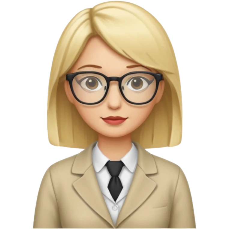 tailor woman with blonde hair and glasses emoji