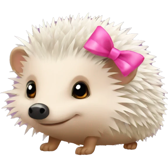 hedgehog with a pink bow emoji