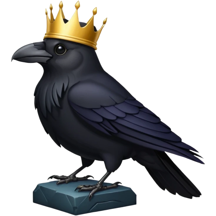 dark raven with crown emoji