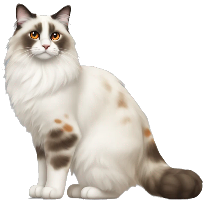 ragdoll cat with orange markings, side view, standing emoji