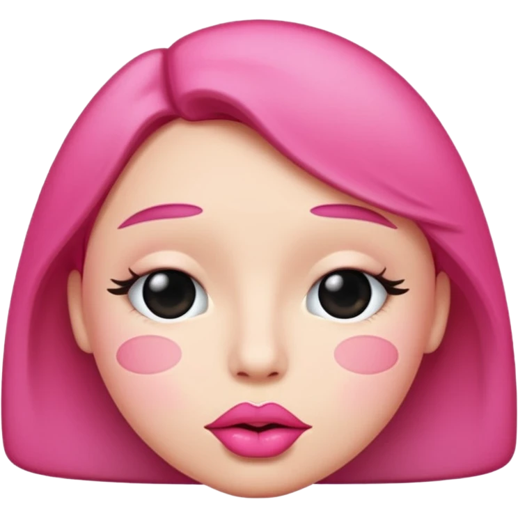 Kissing face pink  emoji