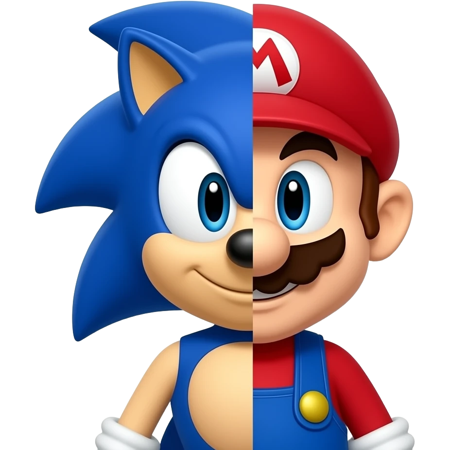 Sonic misturado com Mario  so o rosto emoji