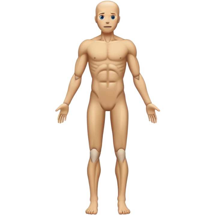 anatomical human body standing upright, full body view emoji