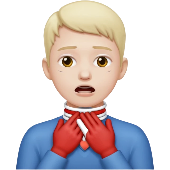 choking its neck with two hands emoji