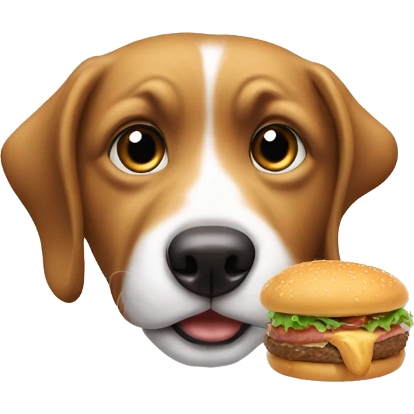 dog eating hambuguer emoji