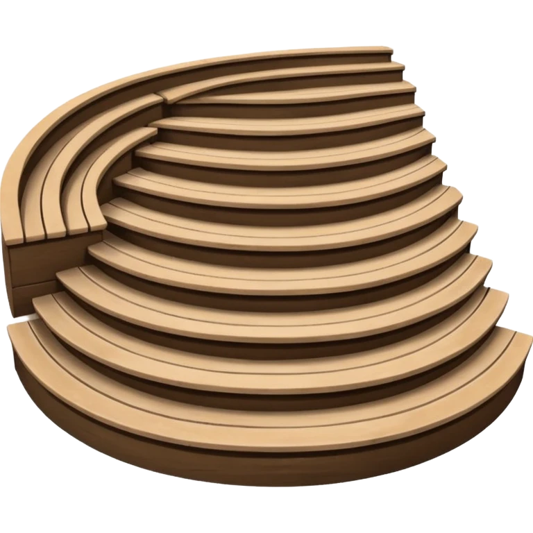 benches arranged on a slope in a semicircle resembling an amphitheater with 4 stepped levels emoji