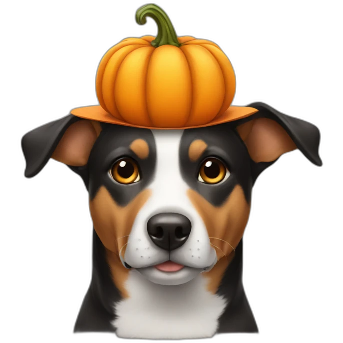 dog with pumpkin hat emoji