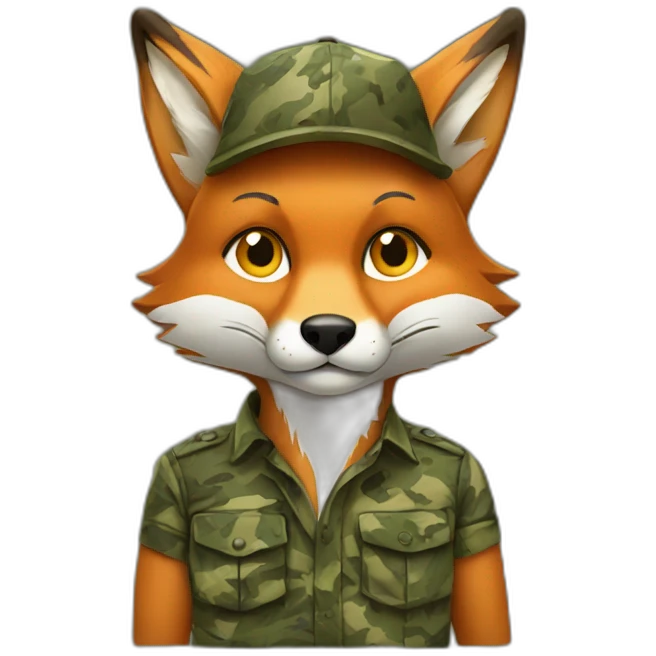Fox wearing camo shirt emoji