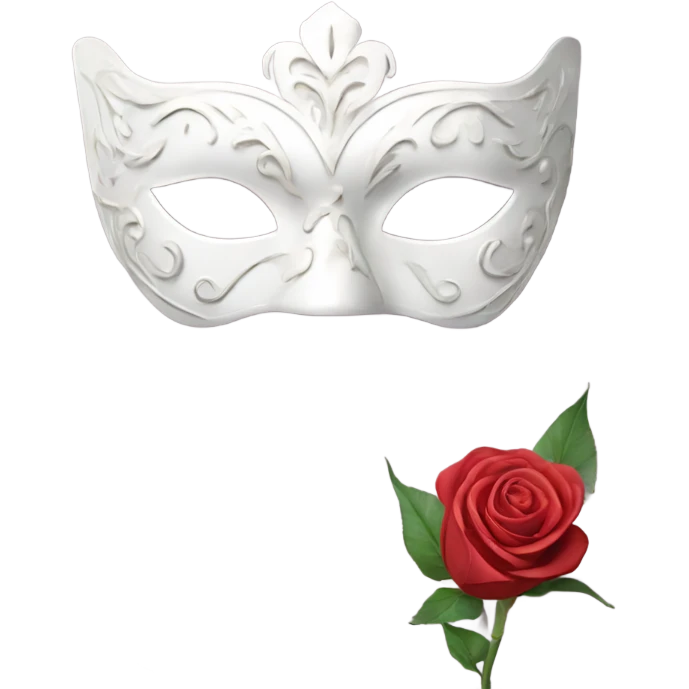  white  masquerade mask with rose emoji