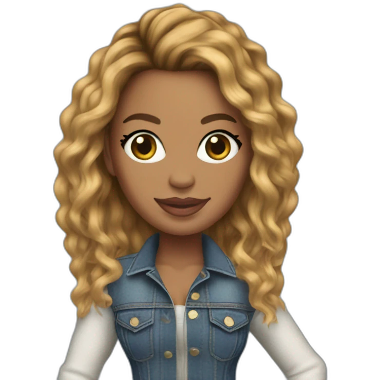 Beyoncé with tight blue jeans and overknee boots emoji