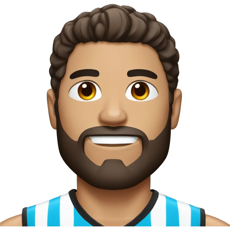 Argentinian basketball player with red and black shirt emoji