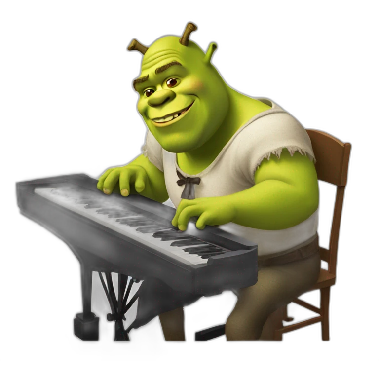 Shrek playing piano emoji