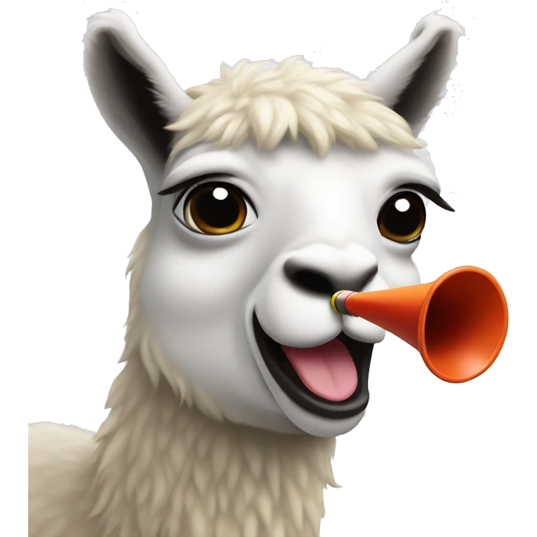 Lama blowing a vuvuzela  emoji