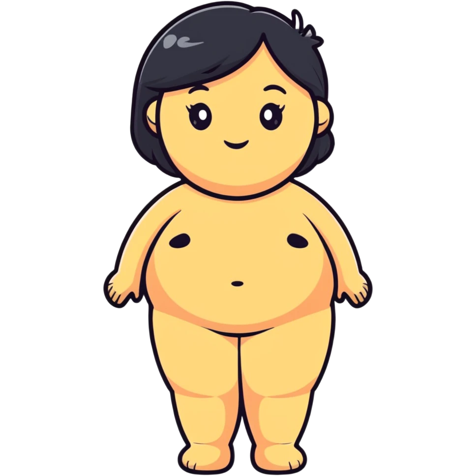 Venus of Willendorf prehistoric limestone figurine, rotund female figure with detailed rounded body emoji