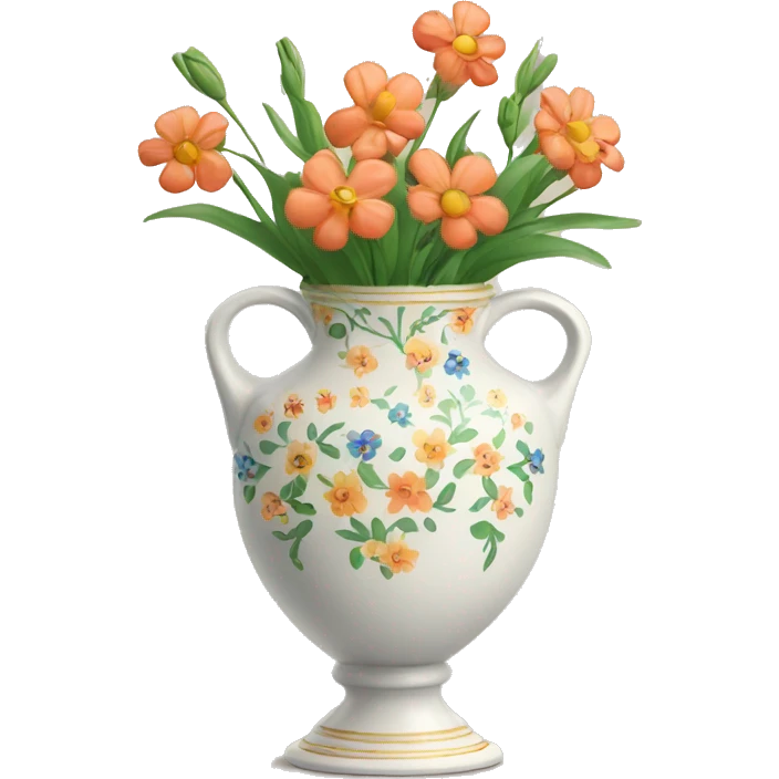 Pretty vase with floral pattern emoji