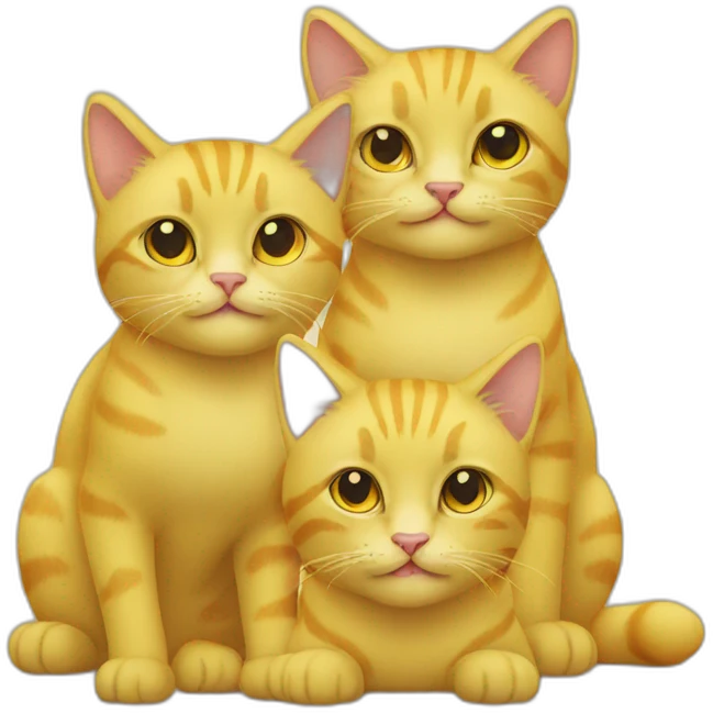 three yellow cats emoji