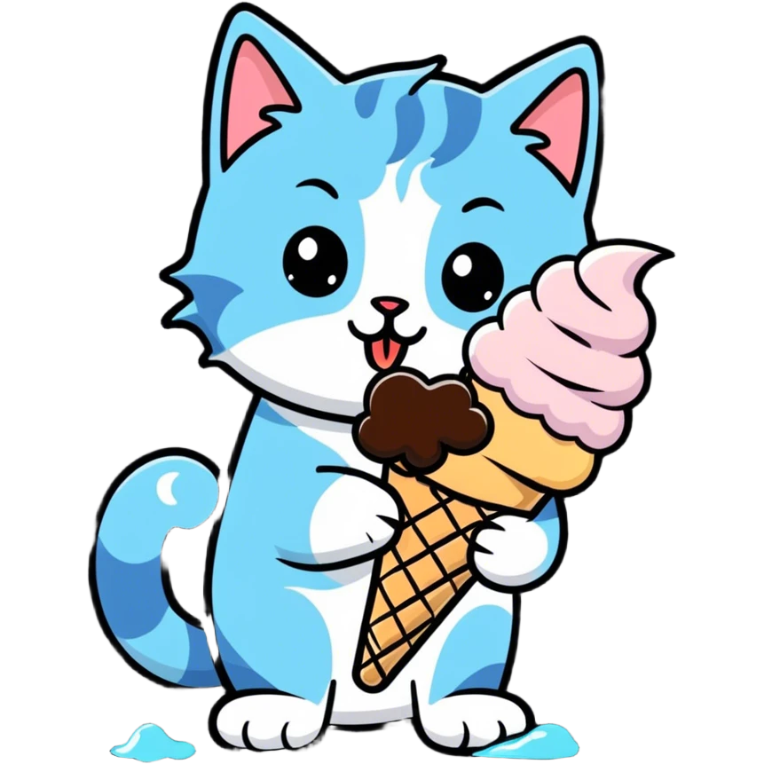 Kitten with ice cream  emoji