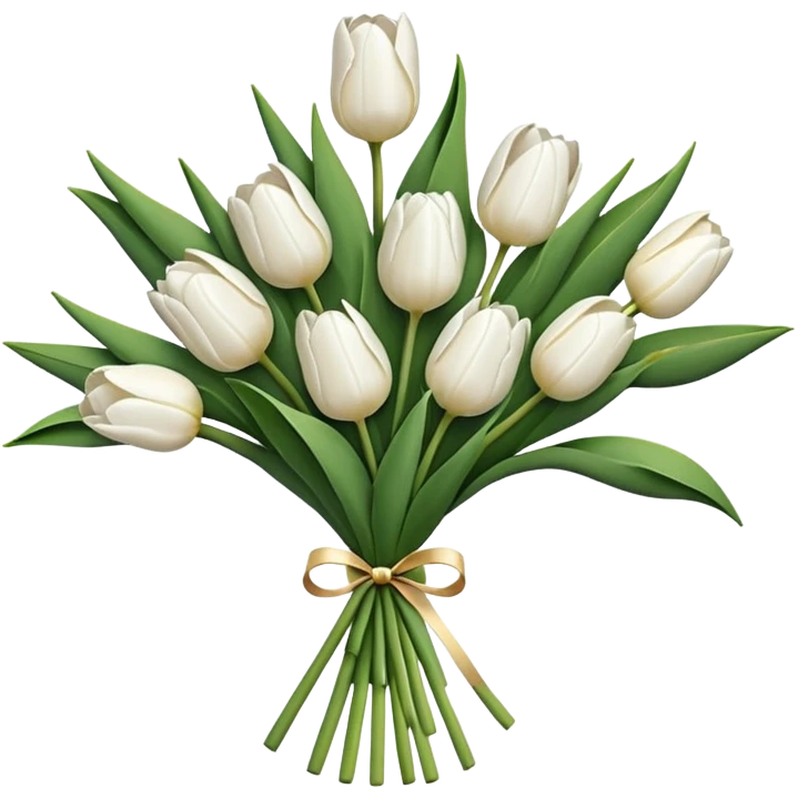 A bouquet of white tulips  emoji