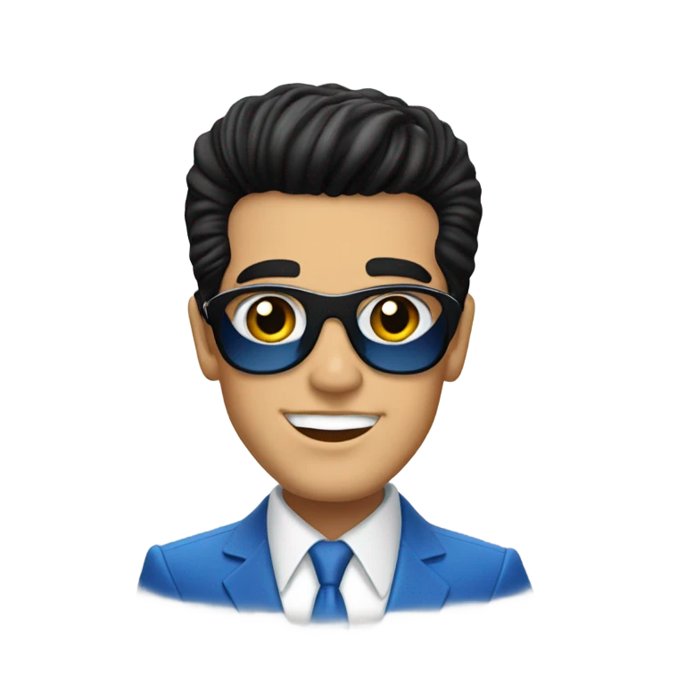Elvis in blue suit emoji