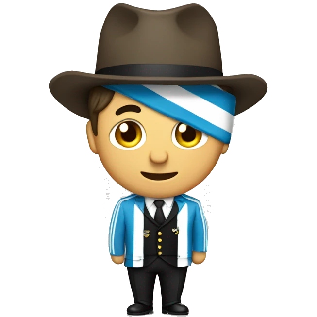 hombre sosteniendo bandera argentina emoji