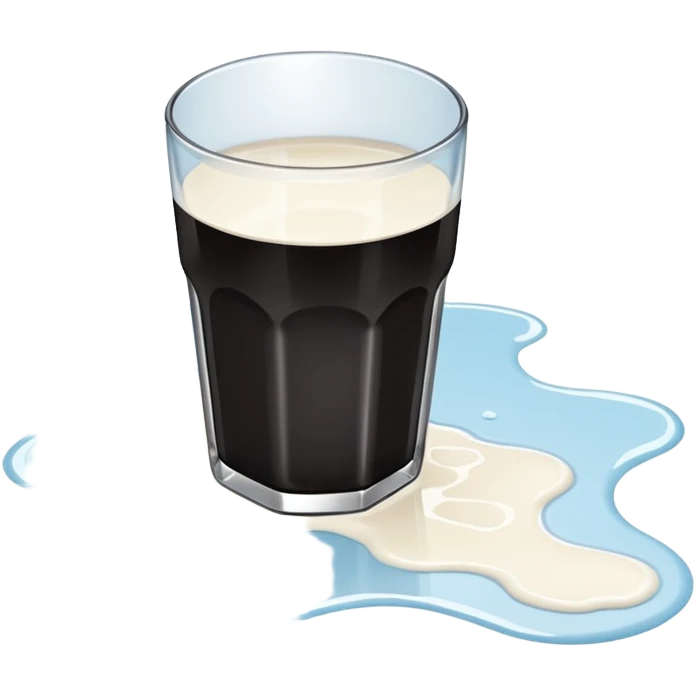 fallen over glass of milk spill on floor emoji