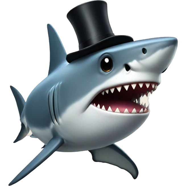 shark with tophat emoji