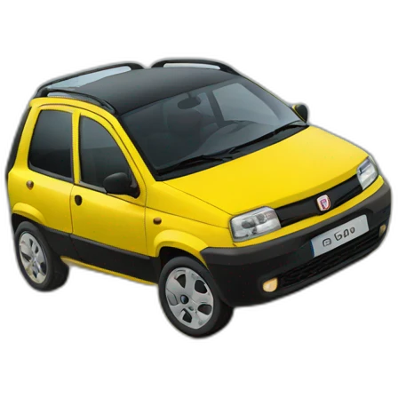 Yellow fiat panda climbing emoji