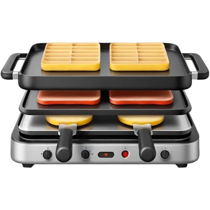 minimalist raclette grill, front view, iOS Apple emoji style emoji