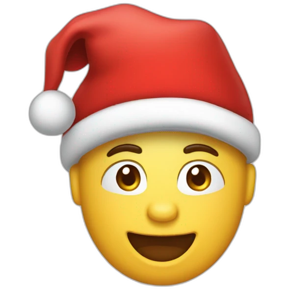 cHAT QQUI TIRE LA LANGUE EN PORTANT UN BONNET DE NOEL emoji