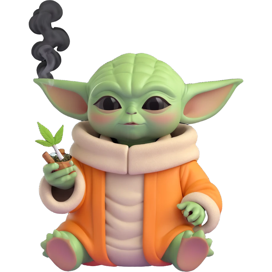 baby yoda soming cannabis emoji