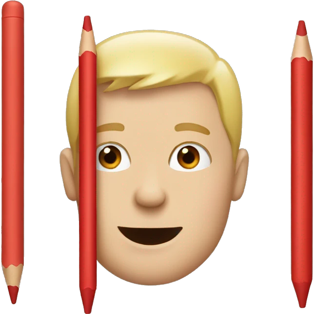 white man eating red crayon  emoji