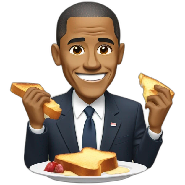 obama eating french toast emoji