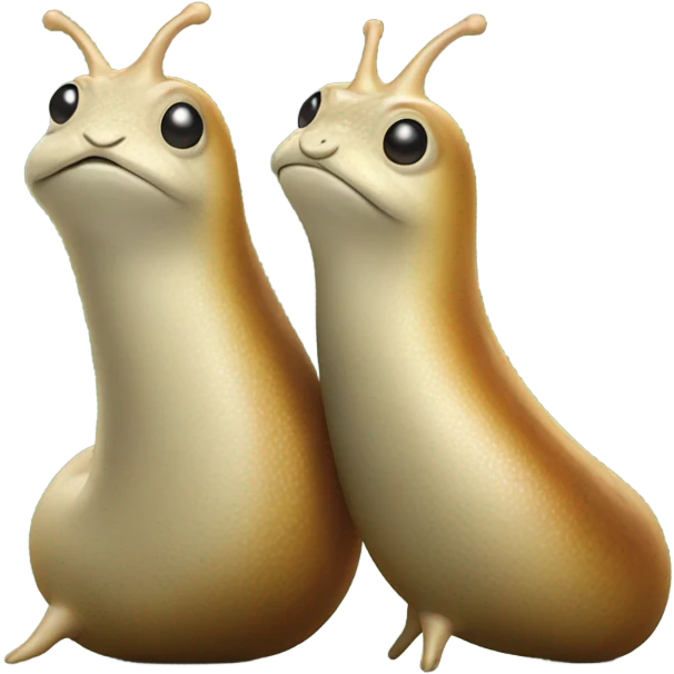 Two slugs walking in a park emoji