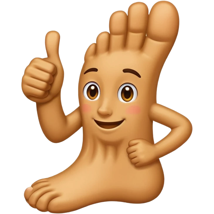 A foot emoji doing a thumbs up emoji