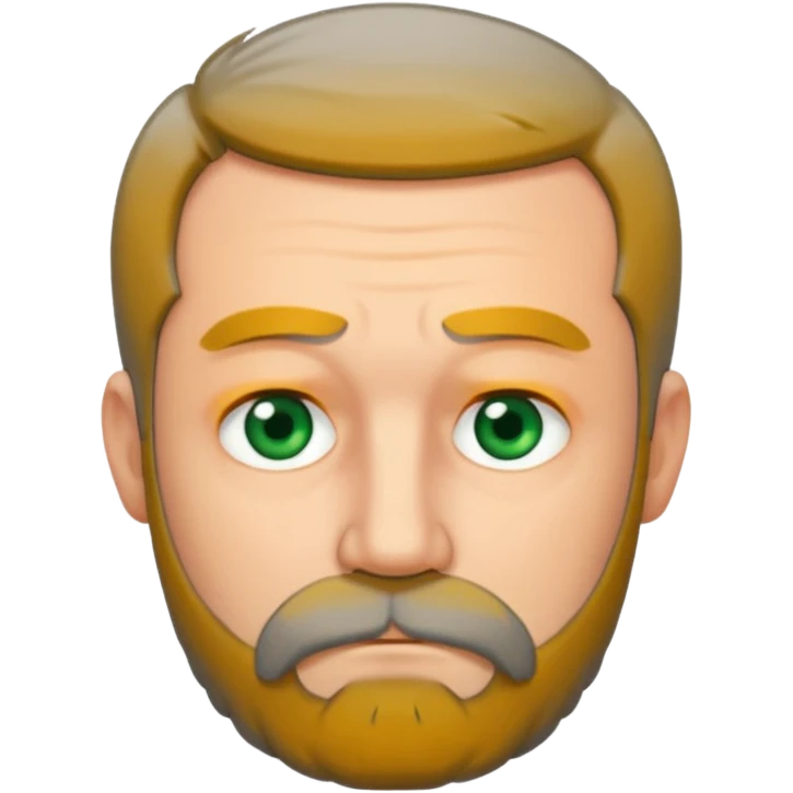 Greenish grey eyed adult man with sad eyes, poor short dark grey hair and a very long beard hanging. Pale skin. He's serious and looks tired. Make sure his hair and beard are both dark grey. emoji