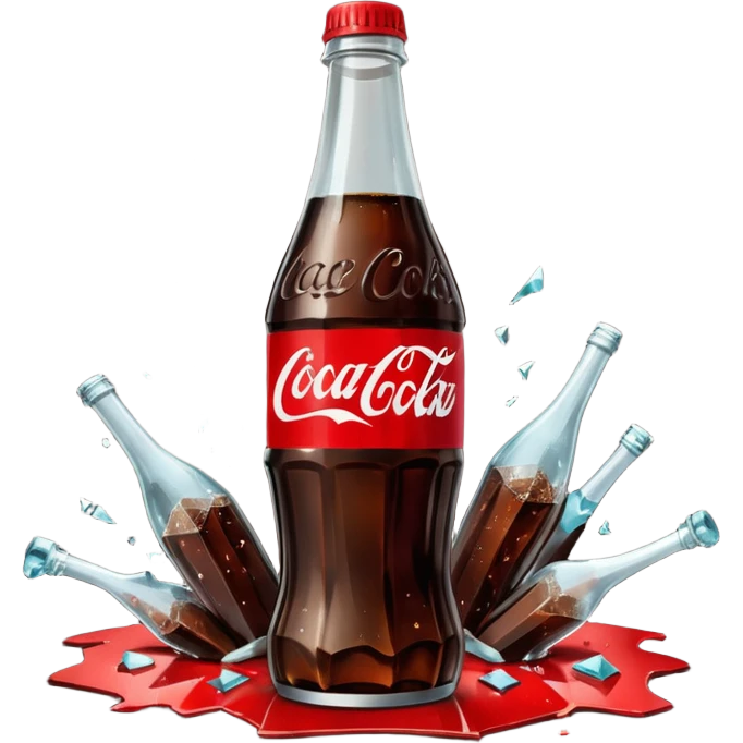 bottle of coke broken in the middle  emoji
