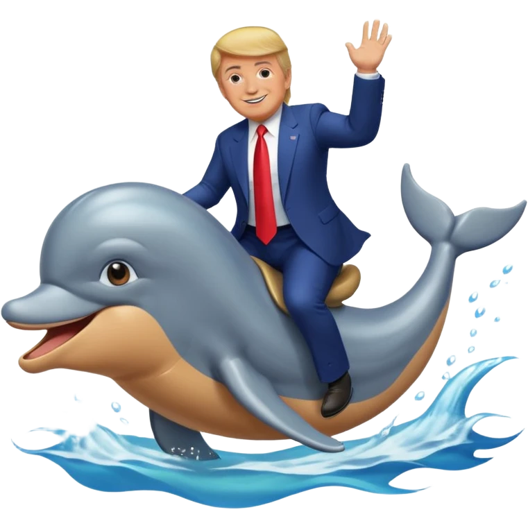 trump riding a dolphin emoji
