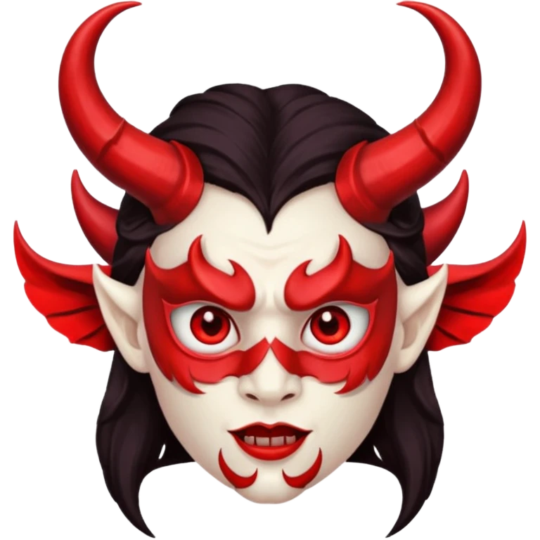 Devil wearing angel mask emoji
