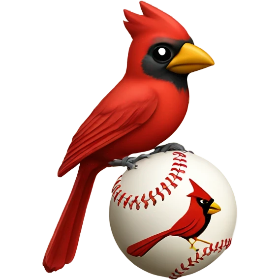 Cardinal with a baseball  emoji