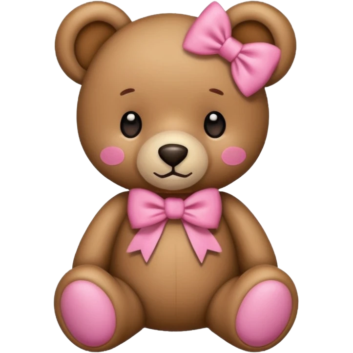 teddy bear with pink bow emoji