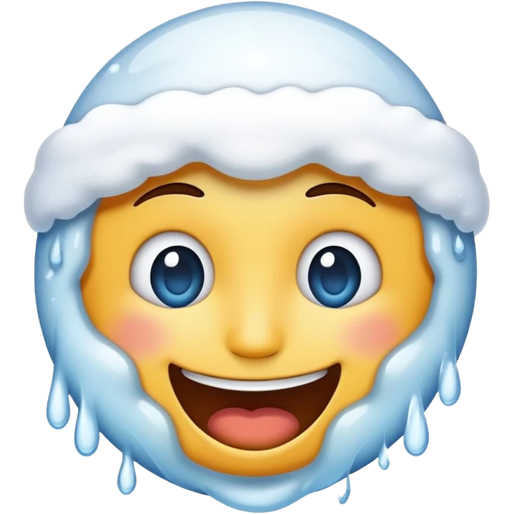 the cold freezing face emoji with sow but it issmiling emoji