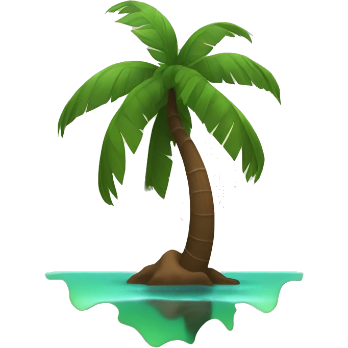coconut tree with trunk in tones of brown and leaves in tones of green, no background, no sea, no sun, no sky emoji
