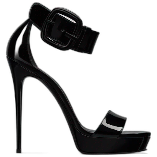YSL TRIBUTE heel SANDAL black PATENT LEATHER emoji