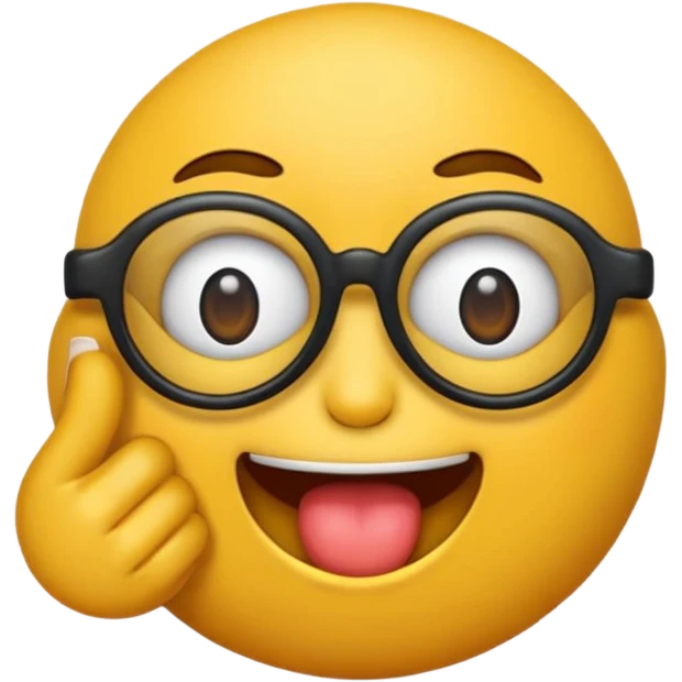 Criar emoji simples com óculos mostrando a língua e dando o dedo emoji