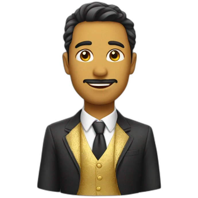 Árabe con traje dorado emoji