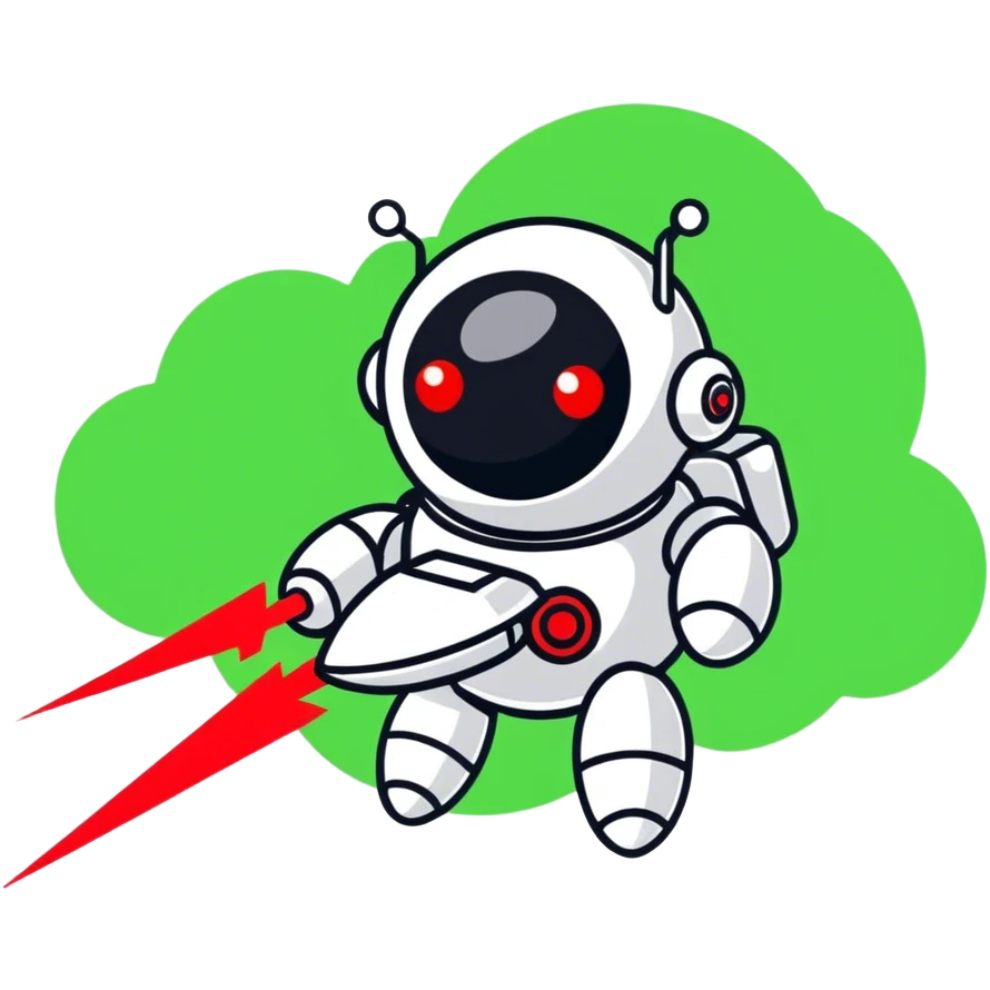 Robot in a cloud with streaming data emoji
