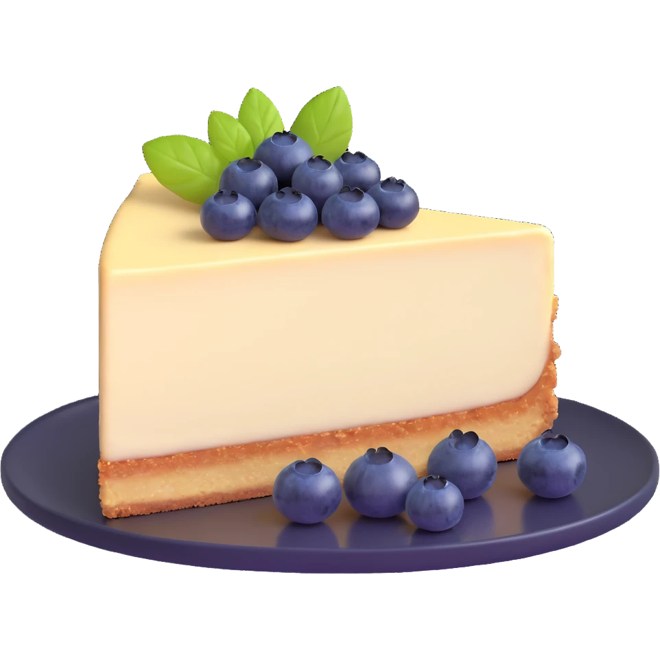 whole cheesecake with blueberries emoji