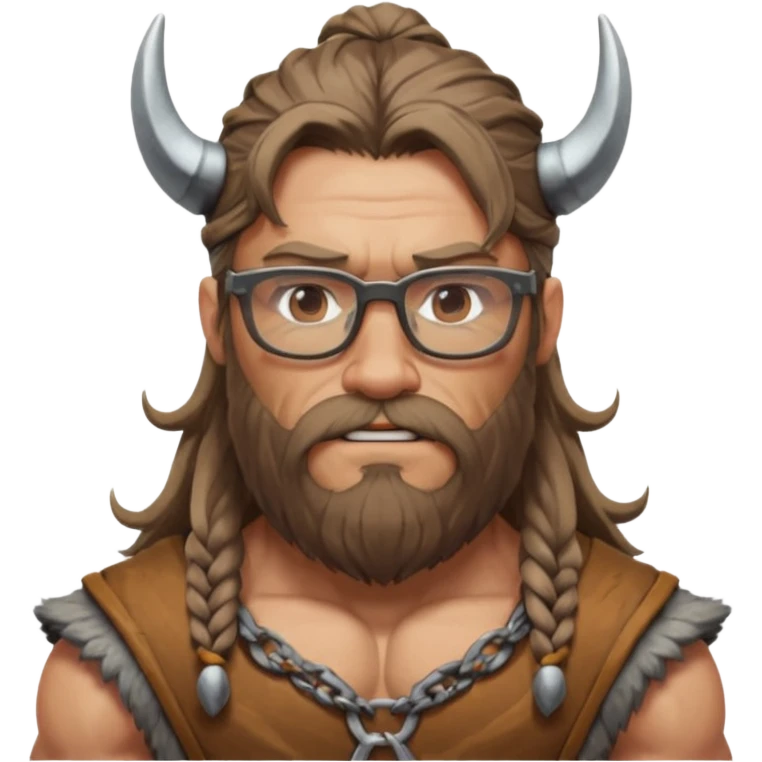Glasses-Wearing wild viking büst emoji