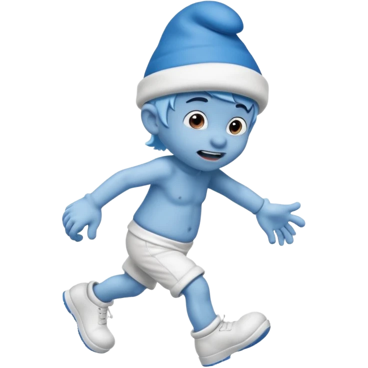 Y a un schtroumpfs il marche il tombe et il se fait un bleu  emoji